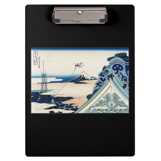 Honganji Temple Vista of Mt. Fuji Japanese Woodcut Clipboard (Front)