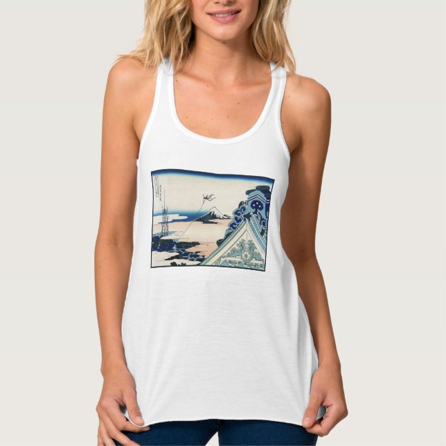 Honganji Temple Vista of Mt. Fuji Japanese Woodcut Singlet (Front)