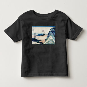 Honganji Temple Vista of Mt. Fuji Japanese Woodcut Toddler T-Shirt