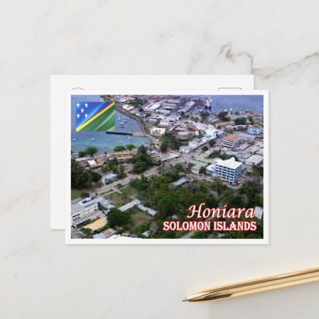 Honiara - Aerial View - Solomon Islands - Postcard (Front/Back In Situ)