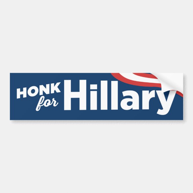 Honk For Hillary Clinton 2016 Bumper Sticker (Front)