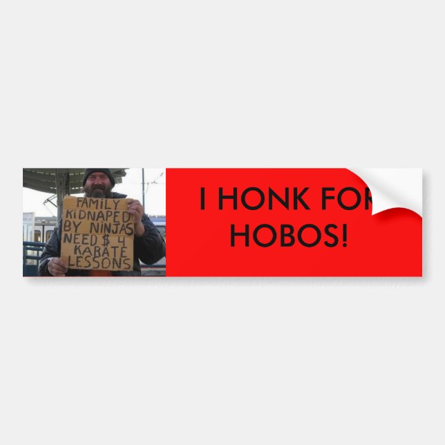 HONK FOR HOBOS BUMPER STICKER (Front)