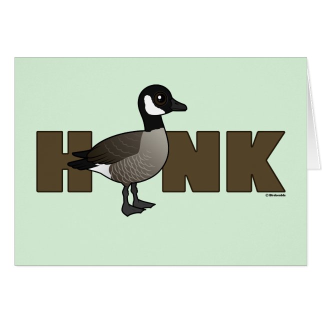 HONK Funny Canada Goose Greeting Card (Front Horizontal)
