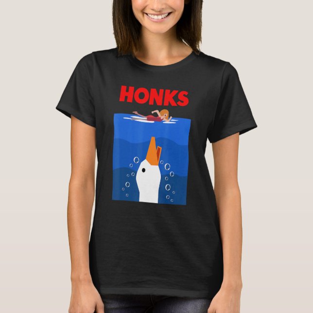 Honk Goose  Duck chicken meme Idea T-Shirt (Front)