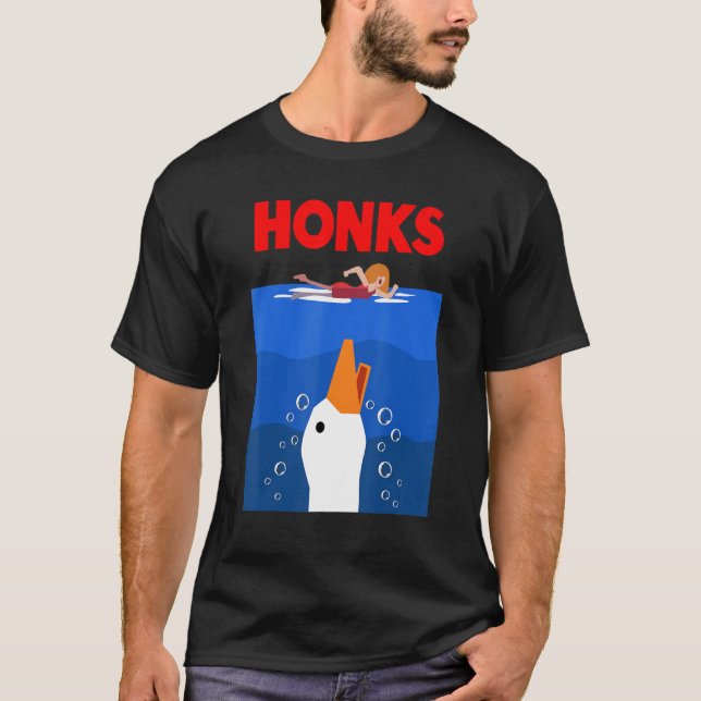 Honk Goose  Duck chicken meme Idea T-Shirt (Front)