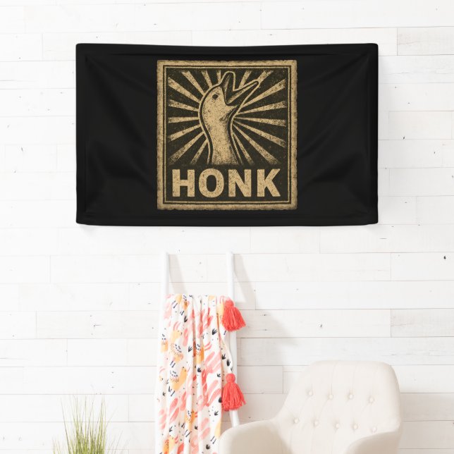 Honk Goose Funny Duck Chicken Meme Banner (Insitu)