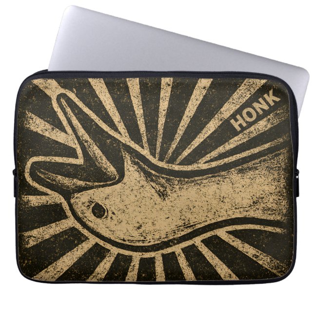 Honk Goose Funny Duck Chicken Meme Laptop Sleeve (Front)