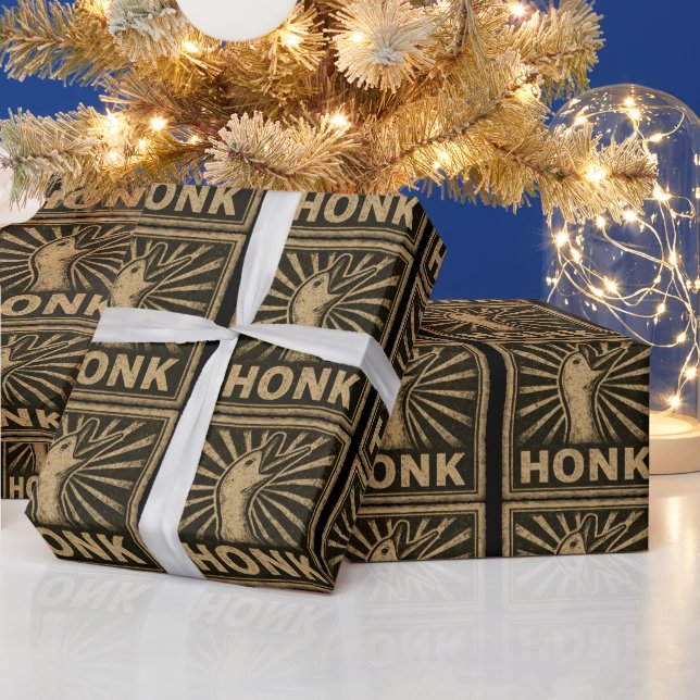 Honk Goose Funny Duck Chicken Meme Wrapping Paper (Holidays)