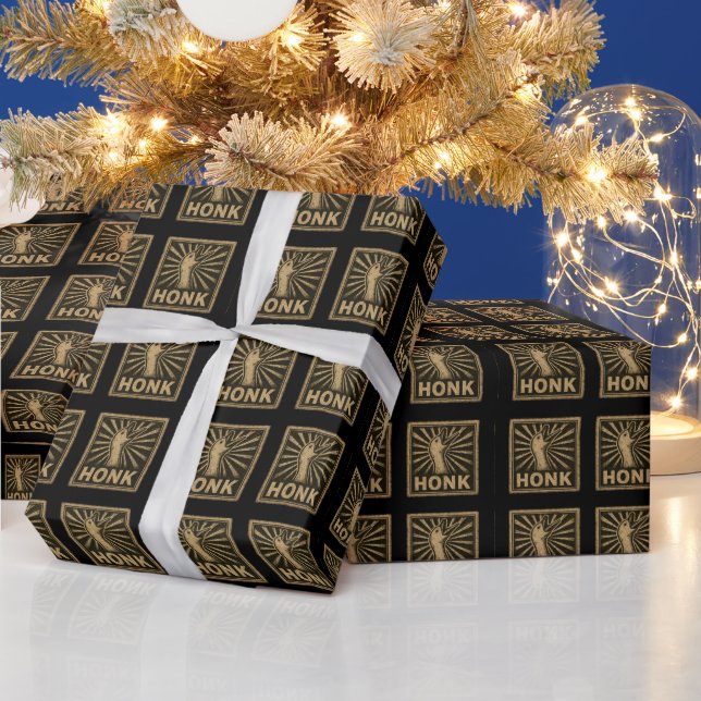Honk Goose Funny Duck Chicken Meme Wrapping Paper (Holidays)