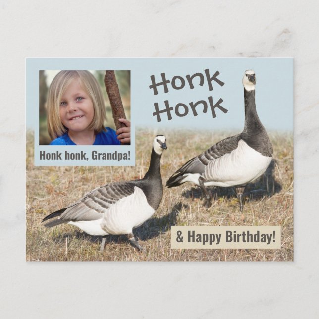 Honk honk + Grandpa's birthday CC0317 Postcard (Front)