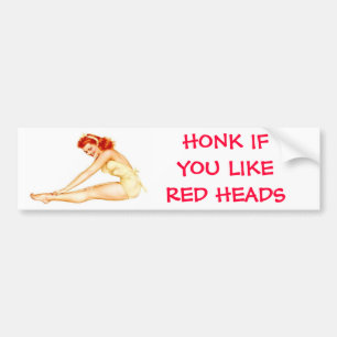 HONK IF YOU LIKE RED HEADS BUMPER STICKER