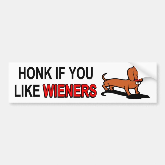 Honk If You Like Wiener Dogs Bumper Sticker (Front)