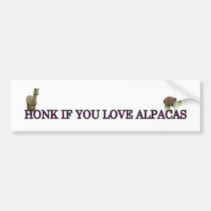 Honk if you love alpacas bumper sticker