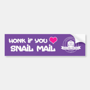 "Honk if you love snail mail" Bumper Sticker