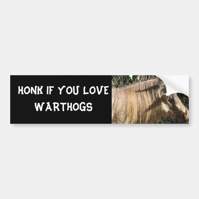 HONK IF YOU LOVE WARTHOGS BUMPER STICKER (Front)