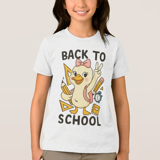 🎒 Honk If You’re Ready for School – Cute Goose Tri-Blend Shirt (Front)