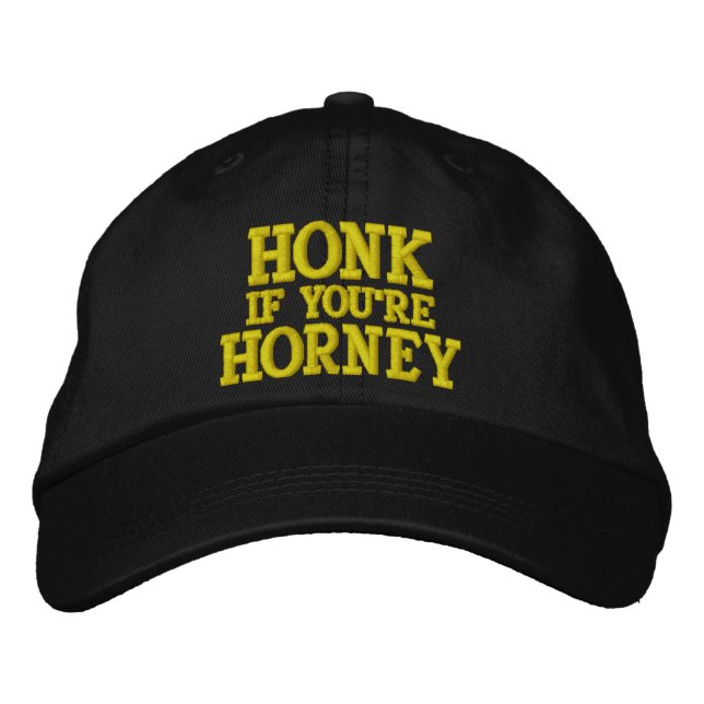 HONK IF YOU'RE HORNEY EMBROIDERED HAT (Front)