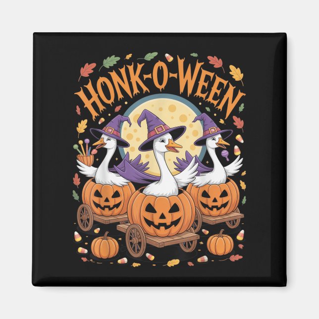 Honk-o-ween Funny Geese Halloween Costume For Part Magnet (Front)