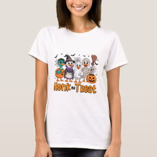 Honk Or Treat Funny Goose Halloween Costume Spooky T-Shirt