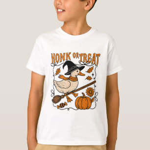 Honk Or Treat Halloween Goose Cute Goose Witchy Ha T-Shirt