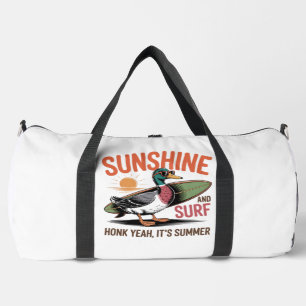 Honk Yeah, It's Summer" - Surfer Duck  Duffle Bag