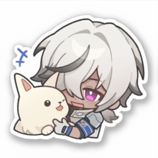 Honkai Star Rail Chibi Arlan And Peppy Sticker