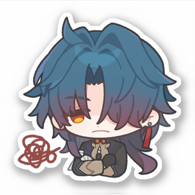 Honkai Star Rail Chibi Blade Annoyed Sticker (Front)