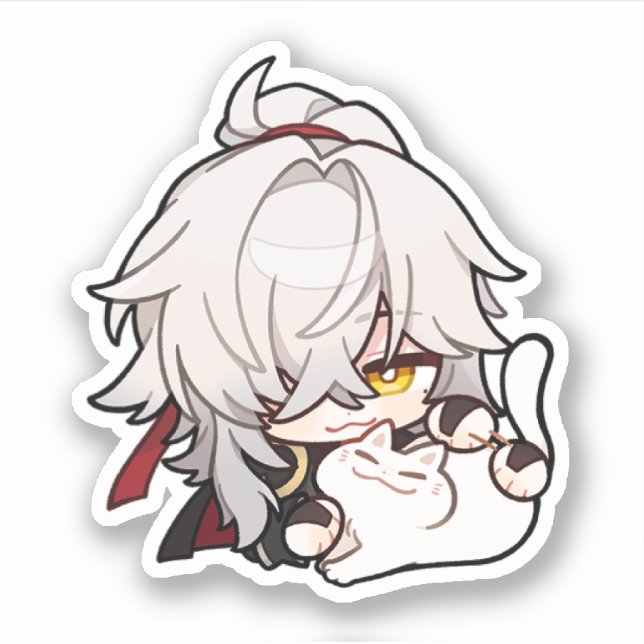 Honkai Star Rail Chibi Jing Yuan Kitty Sticker (Front)