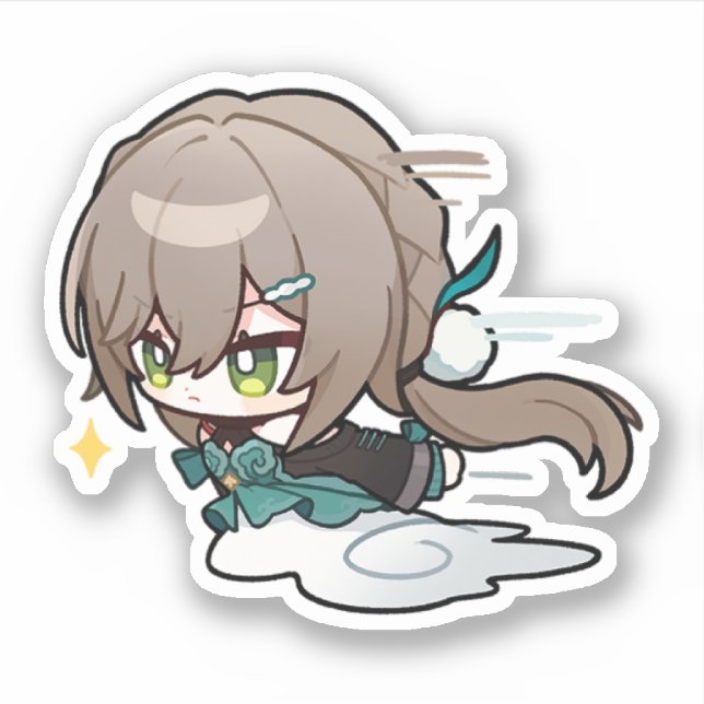 Honkai Star Rail Chibi Qingque Sticker (Front)