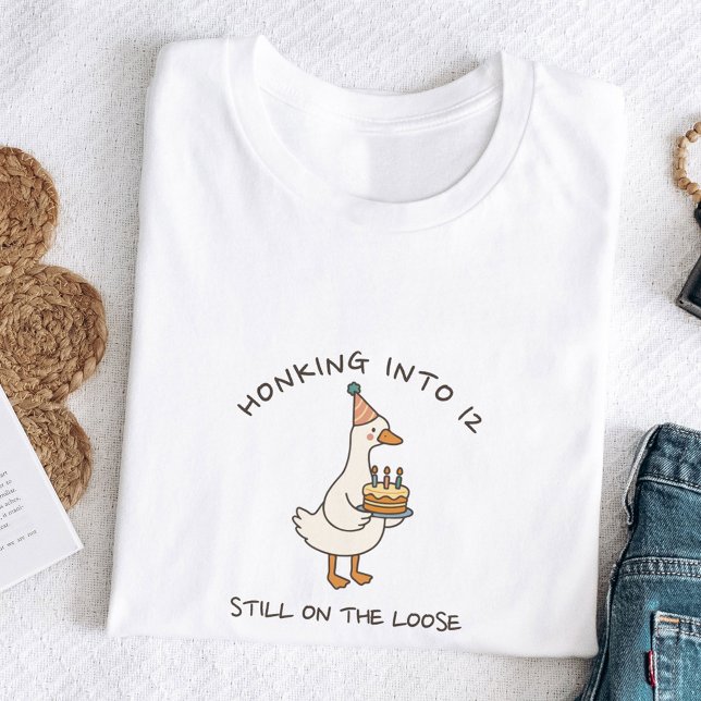 Honking Into Birthday Goose Funny Custom Age T-Shirt (Creator Uploaded)