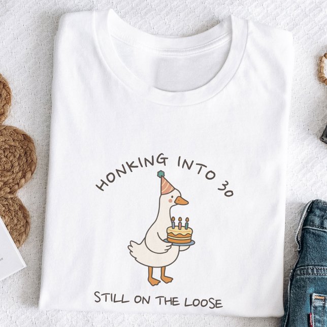 Honking Into Birthday Goose Funny Custom Age T-Shirt (Creator Uploaded)