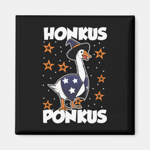 Honkus Ponkus Funny Halloween Witch Cute Goose Wit Magnet