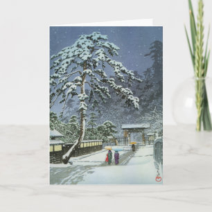 Honmonji Temple in Snow - Kawase Hasui 川瀬 巴 Holiday Card