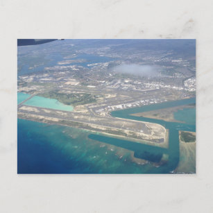 Honolulu Airport from sky Postcard