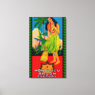 Honolulu Broom Handle LabelHonolulu, HI Canvas Print
