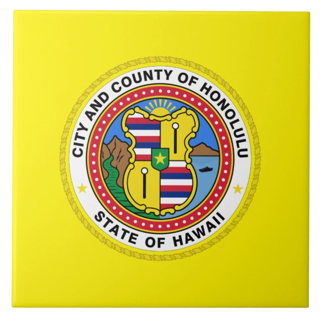 Honolulu city flag tile (Front)