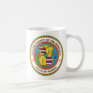 Honolulu city grean seal coffee mug