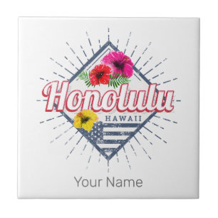 Honolulu City Hawaii United States Vintage USA Tile