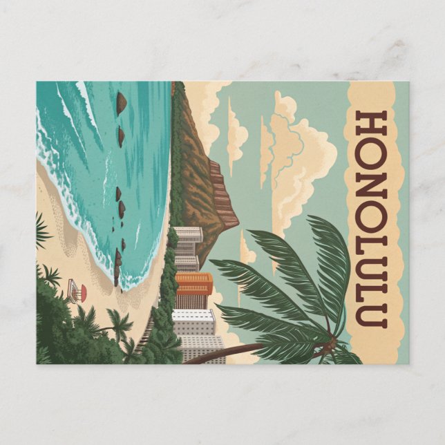 Honolulu: Diamond Head Beach Paradise Postcard (Front)