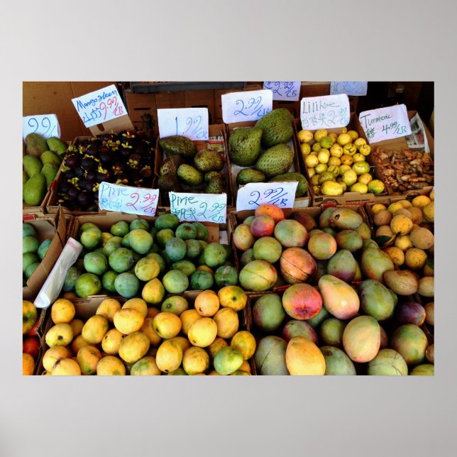 Honolulu Fruit Market Poster (Front)