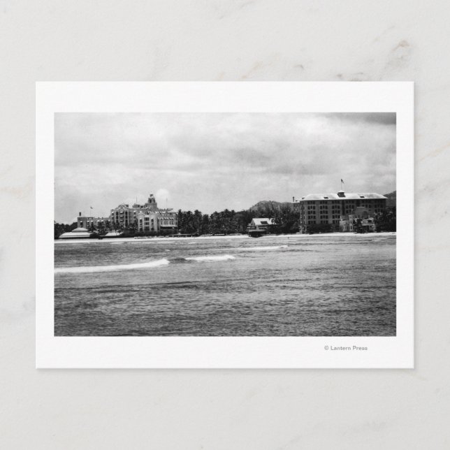 Honolulu, HA - View of Moana & Royal Hawaiian Postcard (Front)