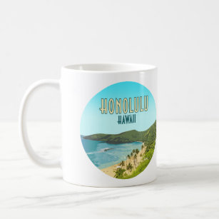 Honolulu Hanauma Bay Beach Hawaii Vintage Coffee Mug