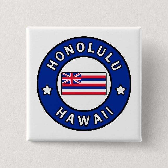 Honolulu Hawaii 15 Cm Square Badge (Front)