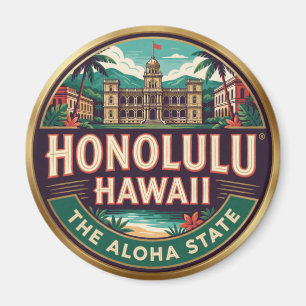 Honolulu Hawaii Capital Tropical Travel Memory Magnet