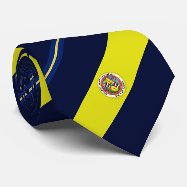 Honolulu (Hawaii) city flag Neck Tie (Rolled)