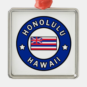 Honolulu Hawaii Metal Tree Decoration