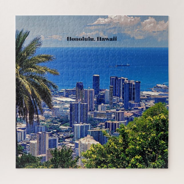 Honolulu, Hawaii picturesque cityscape Jigsaw Puzzle (Vertical)