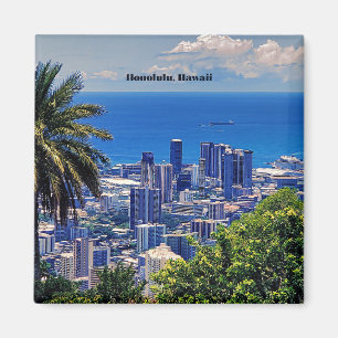 Honolulu, Hawaii picturesque cityscape Magnet