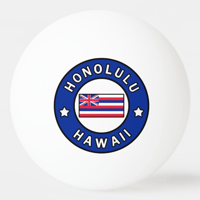 Honolulu Hawaii Ping Pong Ball (Front)