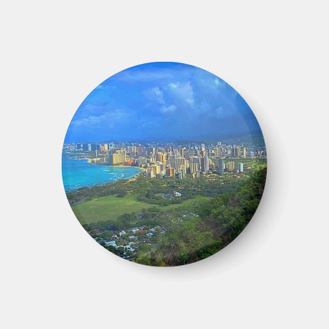 Honolulu, Hawaii Skyline #1 Magnet (Front)